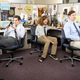 Illustration for article titled The Workaholics join the race to work because where else would they go?